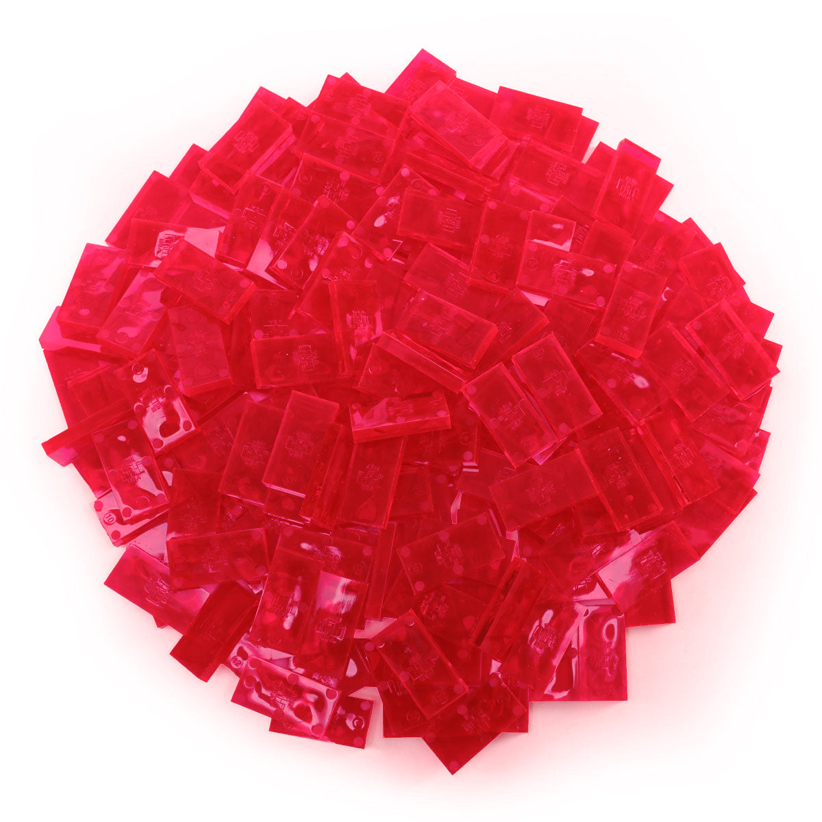 Clear neon pink bulk dominoes
