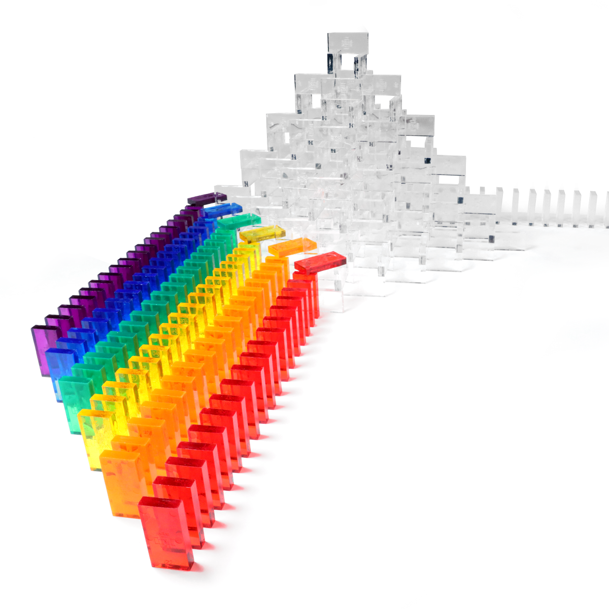 Clear Mixed assorted dominoes bulk dominoes clear castle structure