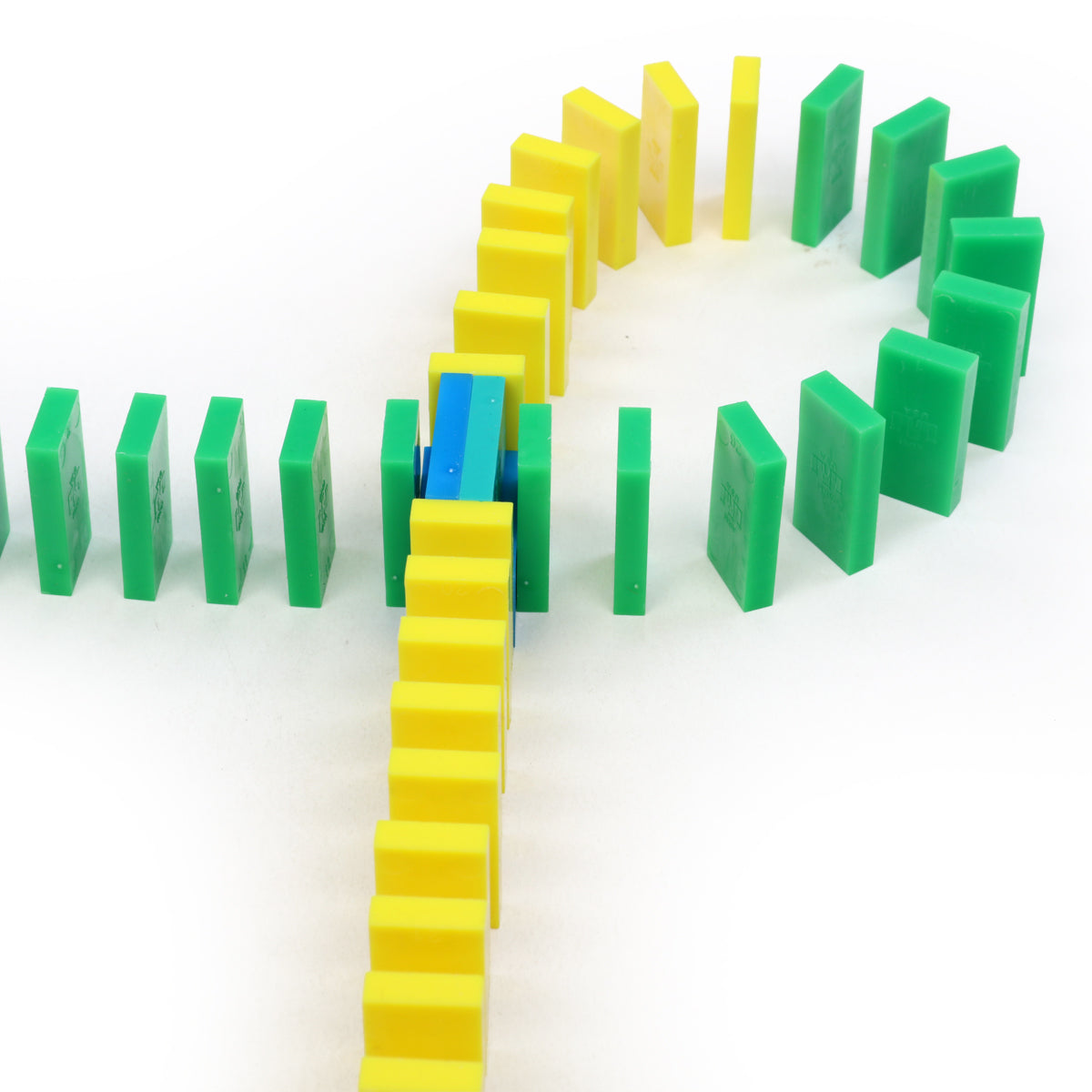 Bulk Dominoes Mini Clear Green turning