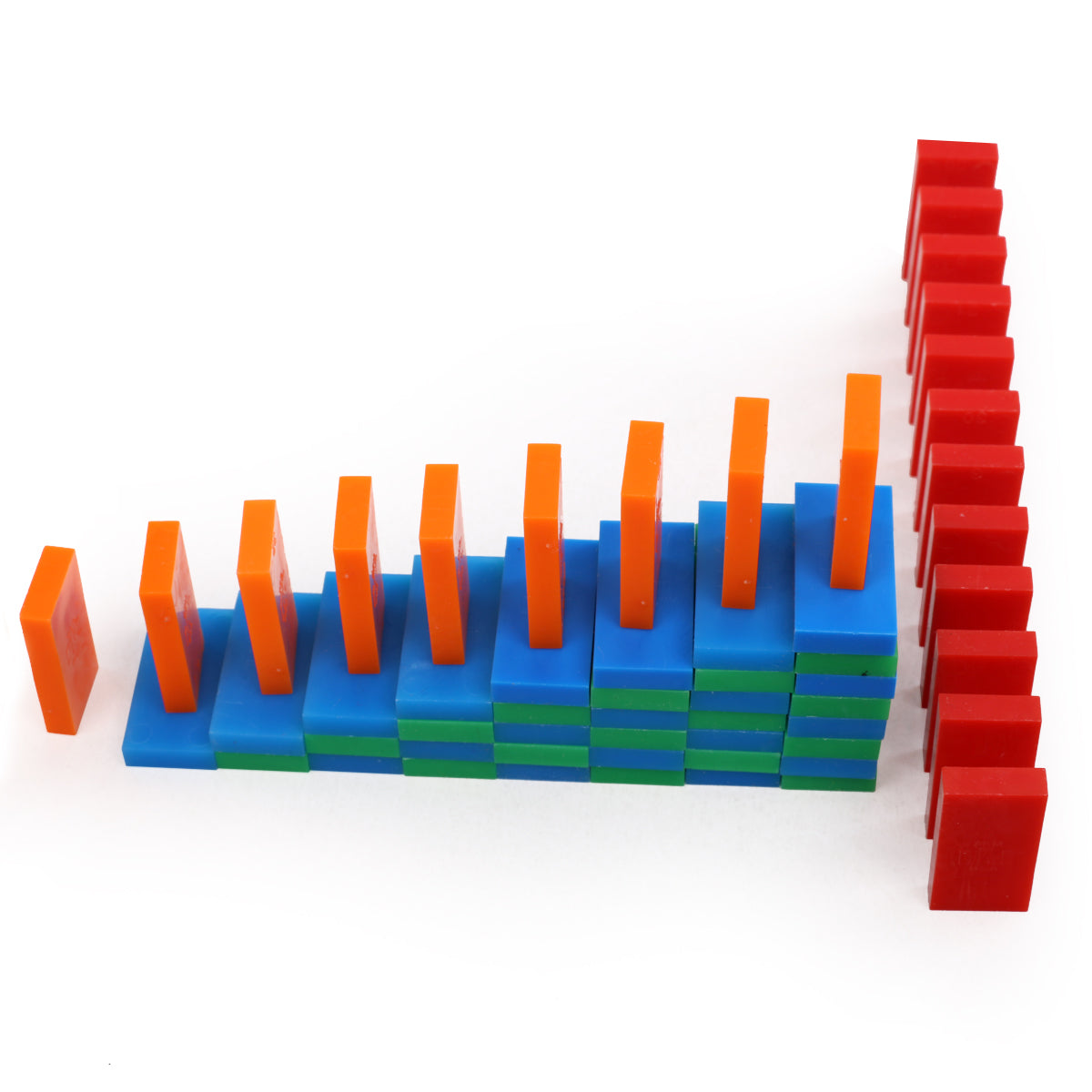 Bulk Dominoes Mini Clear Green Staircase