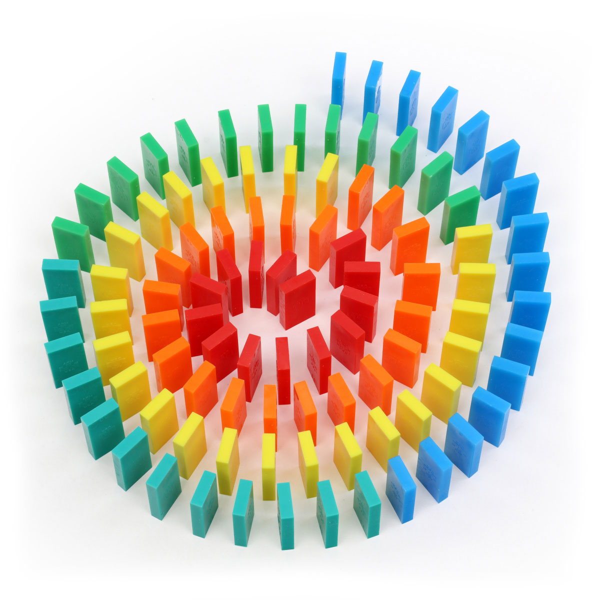 Bulk Dominoes Mini Clear Green spirals