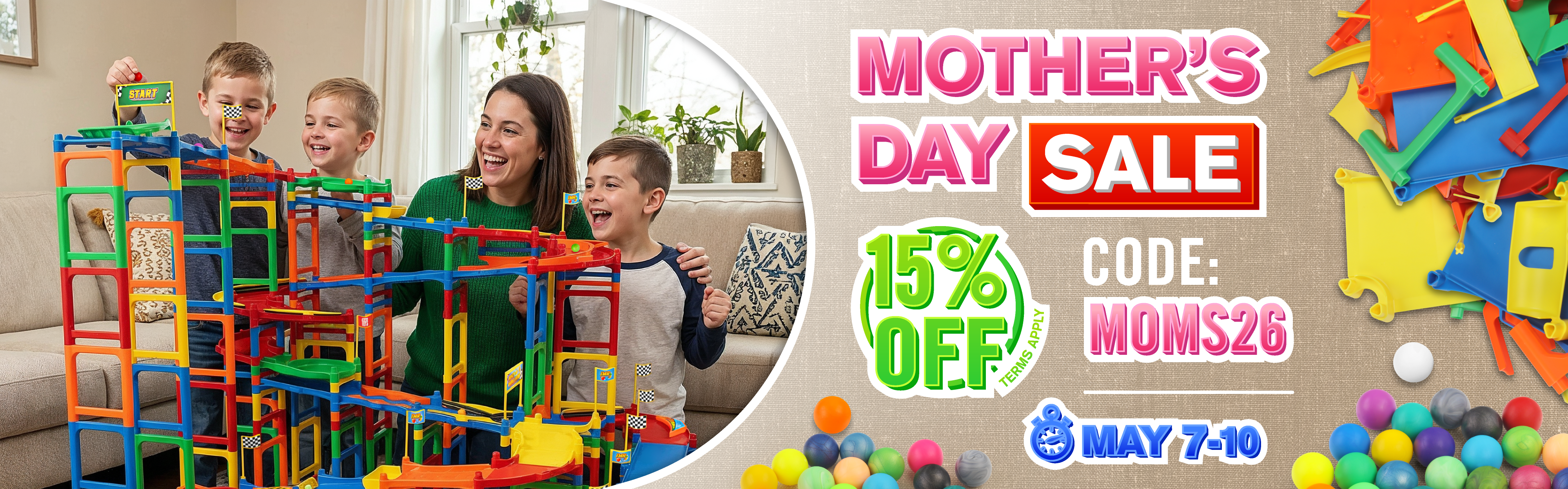 Mothers Day Sale use moms26 for fifteen percent off anything not already on sale good til may 10th midnight pst